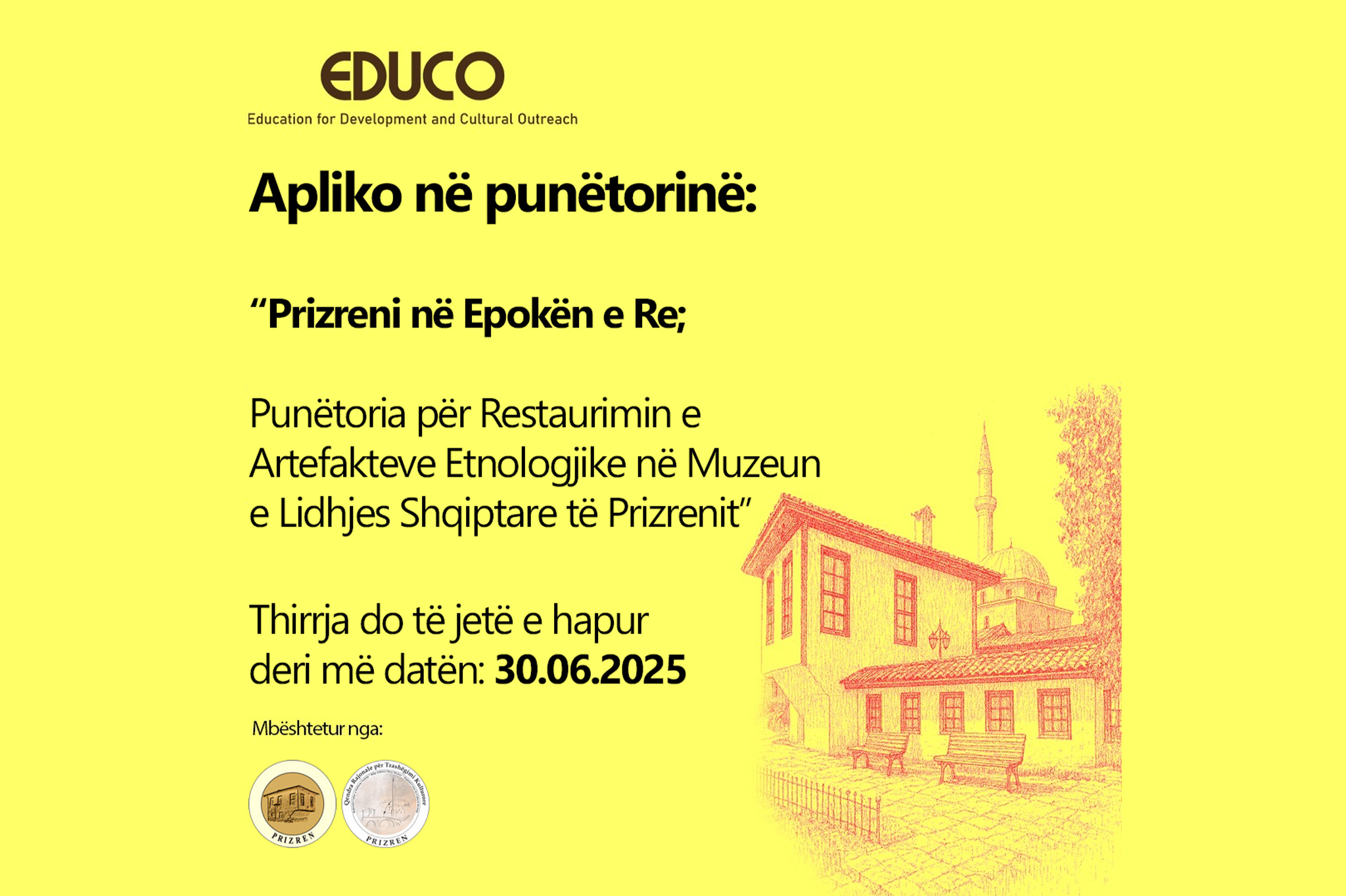 THIRRJE PËR PJESËMARRJE NË PUNËTORINË E RESTAURIMIT TË VESHJEVE TRADICIONALE